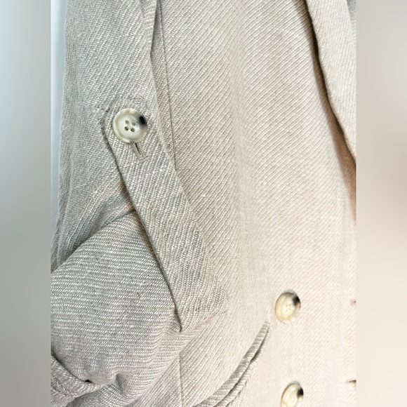 Veronica Beard Double Breasted Linen Parineti Dickey Blazer Stone Beige Jacket - Picture 2 of 8